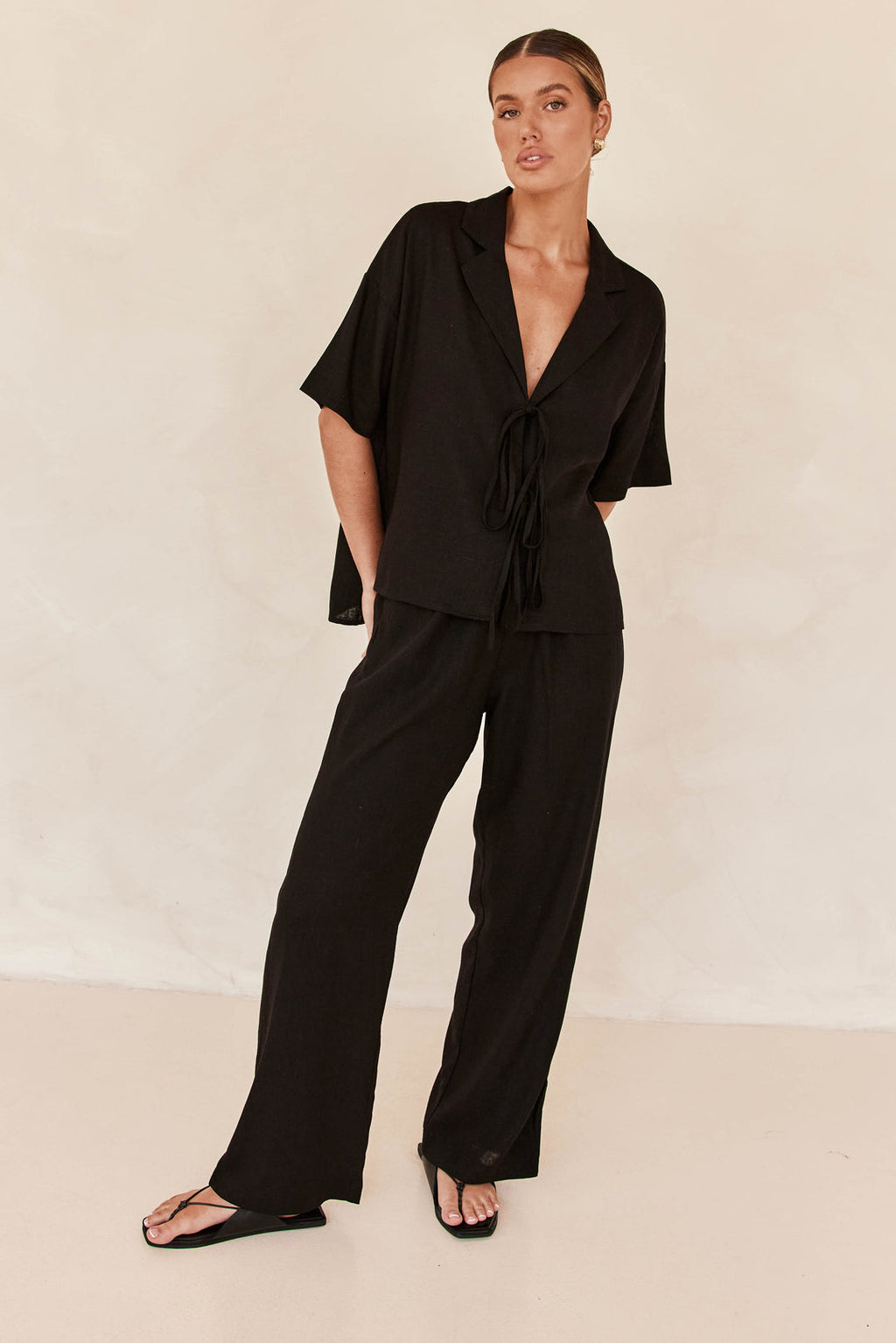 Black Linen Co ord set