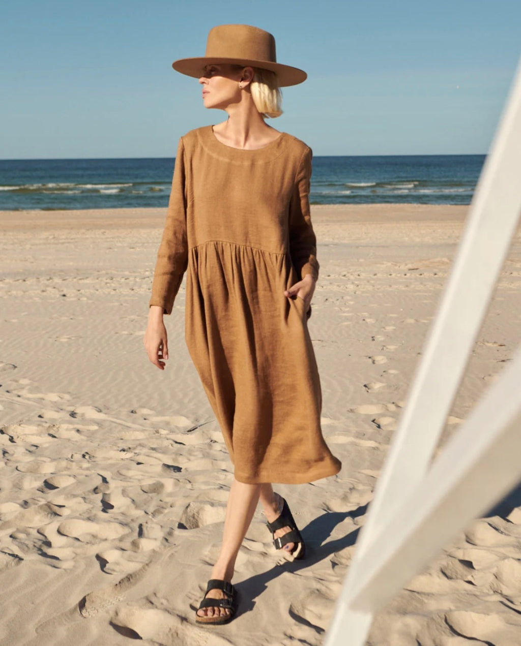 Brown Linen Dress