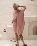 Peach Linen Asymmetric Dress
